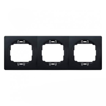 Рамка трехместная горизонтальная Aling-Conel EON, E6703.E1E, чорний-чорний - 1