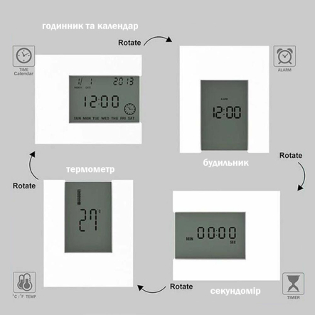 Термометр цифровой с часами ТО-8
