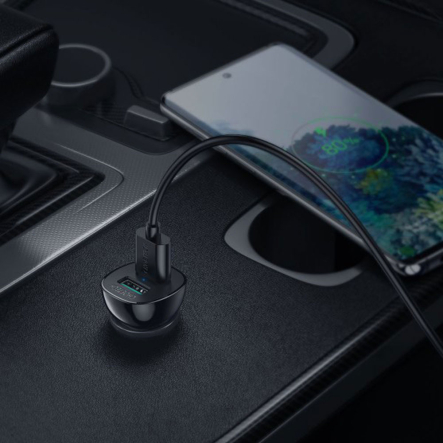 Зарядное устройство автомобильное Choetech C0051-BK, 2 порта, 30Вт, QC3.0, черный