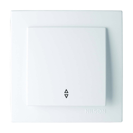 Вимикач одноклавішний прохідний білий NILSON Touran, 24111007 - 1