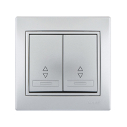 Вимикач прохідний Lezard MIRA двоклавішний, метал сірий, 701-1010-106