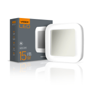 Світильник LED VIDEX, ART, IP65, 15W, 5000K, 1100Lm, квадратний, білий, 25246