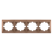 Рамка Lezard MIRA четырехместная, горизонтальная, светло-коричневый перламутр, 701-3100-149