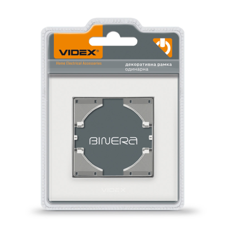 Рамка VIDEX BINERA, белое стекло, 1 пост, горизонтальная, VF-BNFRG1H-W - 1