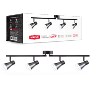Спотовий світильник на 4 лампи MAXUS MSL-02С, 16W, 4100K, чорний