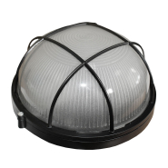 Світильник TechnoSystems НПП1102-100W-E27-IP65, коло, чорний, з решіткою, TNSy5001183