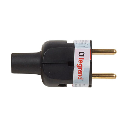 Вилка Legrand 2K 16A, черная, 050181 - 1