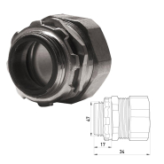 Ввод прямой E.NEXT e.met.dir.stand.sldx. 38, для металлорукава д.38мм (1.1/2&quot;), IP68, s045008