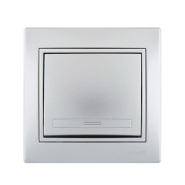 Вимикач Lezard MIRA одноклавішний, метал сірий, 701-1010-100