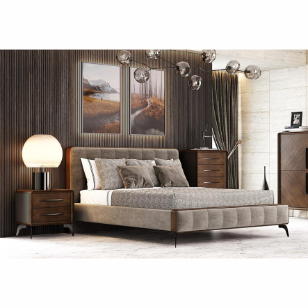 Тумба прикроватная Мебус Модена, 2Ш, 600х375х580 мм, дуб, трюфель