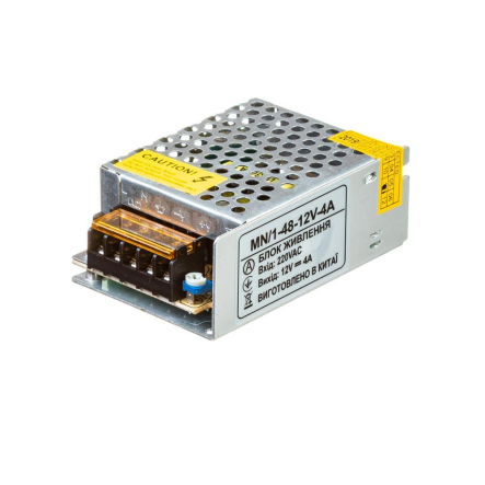 Блок живлення для світлодіодної стрічки 12V, IP20, MN/1-4A - 48W, 1018987 - 1
