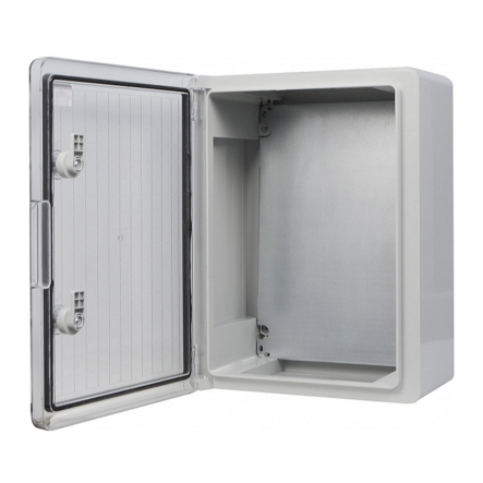 Корпус АБС-пластик АСКО-Укрем, ударостойкий, с монтажной панелью, прозрачные дверки, 30*40*17, ІР65, A0270010027