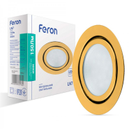 Светильник LED FERON, LN7, 3W, 150Lm, 4000K, 70х20мм, золотой, 5845