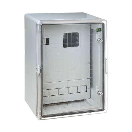 Бокс монтажний пластиковий СКІМ під 3ф. лічильник (2+15) мод. 400х600х200, IP65, прозорі двері, С10702007 - 1