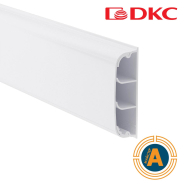 Кабель-канал плинтусного типа 70х22мм, трехсекционный, с крышкой, белый RAL9016, 2м, ДКС, 07200