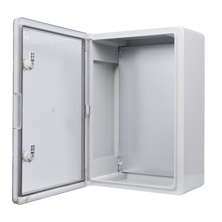 Корпус АБС-пластик АСКО-Укрем, ударостойкий, с монтажной панелью, прозрачные дверки, 35*50*19, ІР65, A0270010028