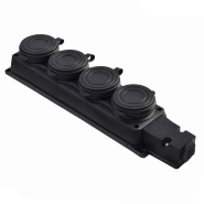 Колодка FAR 4 гнізда каучук із заземленням, F288