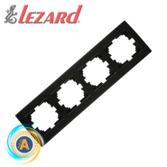 Рамка Lezard RAIN четырехместная, горизонтальная с боковой вставкой, Антрацит, 703-4242-149
