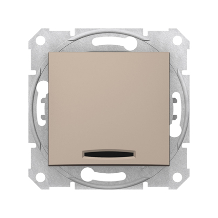 Выключатель одноклавишный, c подсветкой, Schneider Electric Sedna, титан, SDN1400168 - 1