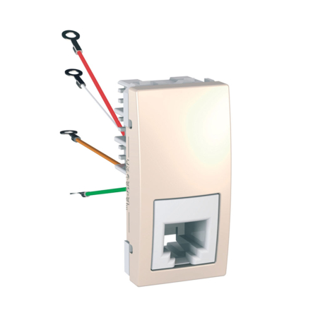 Розетка телефонна RJ11 4контакта 1 модуль слонова кістка Schneider Electric Uniсa MGU3.490.25 - 1