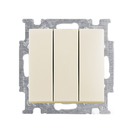 Выключатель трехклавишный ABB Basic 55, 106/3/1 UC-92-507, слоновая кость - 1