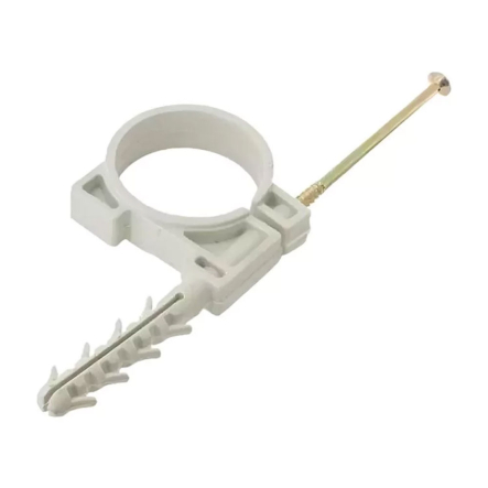 Обойма для труб и кабеля Д.50мм с шур.10х42мм / 25шт / белый - 1