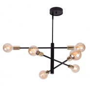 Люстра SIGMA ONIX 31920, 6хЕ27, 66х69х69 см, черный-золото