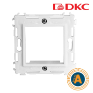 Каркас на 2 модуля, Brava, ДКС, 75020W, (одноместный со стальными лапками и винтами), белый RAL9010