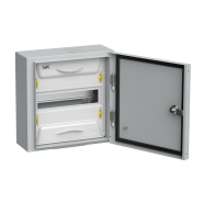 Корпус металевий IEK UNIVERSAL ЩРн-12з-1 IP54, 12 модулів, зовнішній із пластику фальшпанель, MKM11-N-12-54-Z-U