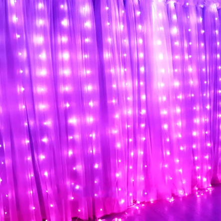 Гирлянда LED Штора от USB (2x2м) 400LED + пульт, RGB (СМАРТ ГИРЛЯНДА)