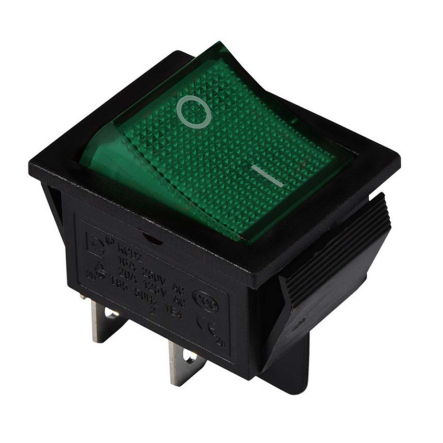 Перемикач TNSy5500768, AC 240 В, 16 A, KCD2-201N G/B, зелений, з підсвічуванням - 1