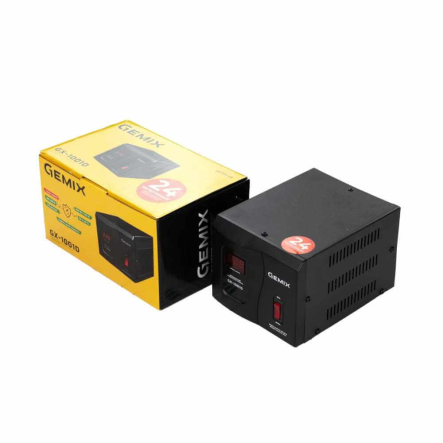 Стабилизатор напряжения Gemix GX-1001D, 700 Вт, релейный цифровой