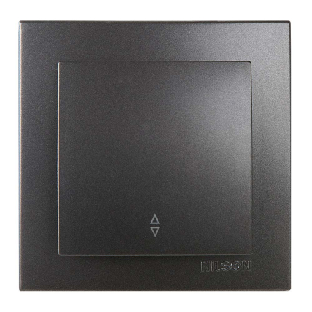 Вимикач одноклавішний прохідний антрацит NILSON Touran, 24161007 - 1