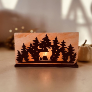 Соляний світильник «Олень у ялинках» 2кг