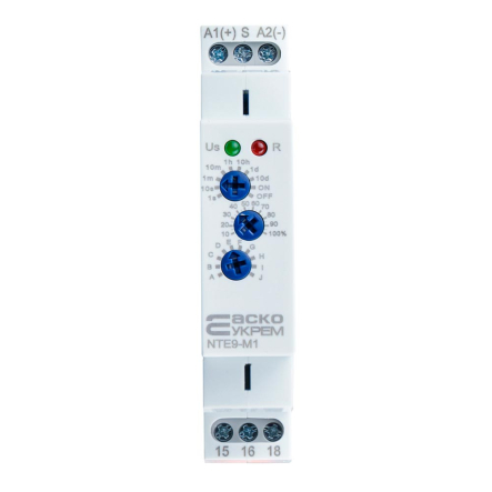 Реле времени асимметричного цикла АСКО-УКРЕМ NTE9-M1 AC/DC 12-240V, A0010240005