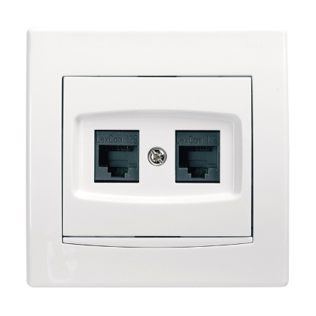 Розетка компьютерная двойная Schneider Electric Anya, белая, AYA4400121 - 1