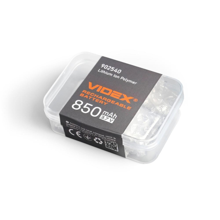 Акумулятори литий-ионный 850mA, 3.7V VIDEX VLF-B902540-85, 40x25x9mm, 28569