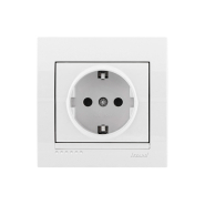 Розетка Lezard DERIY із заземленням, біла, 702-0202-122