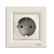 Розетка із заземленням Schneider Electric ASFORA, крем, ЕРН2900169