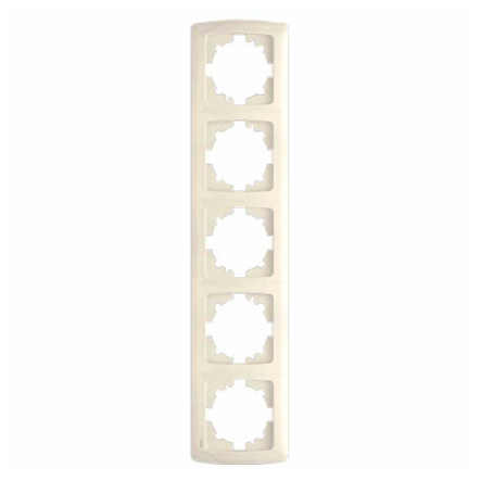 Рамка пятерная вертикальная VIKO CARMEN, 90572005, крем - 1