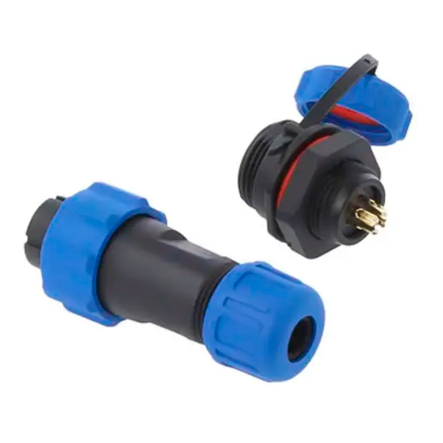 Комплект разъёмов герметичных 16мм 3pin (штекер кабельный - гнездо монтажное) TCOM