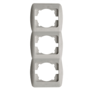 Рамка ZIRVE EL-BI тройная вертикальная, серый металлик, 501-001000-239