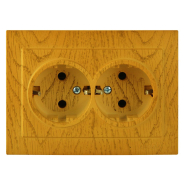 Розетка Nilson Touran двойная с заземлением дуб, 24251025