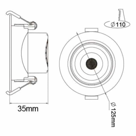 Светильник светодиодный HOROZ NORA-12 SMD 5W 6400К 400Lm круг D 85 мм белый, 016-053-0012-010