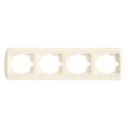 Рамка TUNA EL-BI четверная горизонтальная, крем (без вставки), 502-000300-228