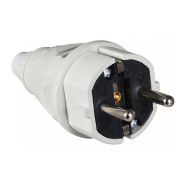 Вилка переносна АСКО-УКРЕМ, A0080010013, ВП 16А/2 (220В) 2Р+РЕ, белая (012)