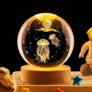 Ночник Хрустальный шар 3D от USB Медуза