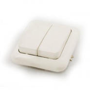 Вимикач С56-У13, 2 клавішний прихований АВС, білий