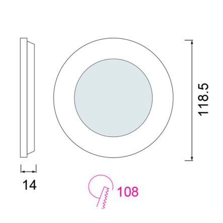 Светильник светодиодный HOROZ SLIM-6 SMD 6W 6400К 270Lm круг D 120 мм, 056-003-00061