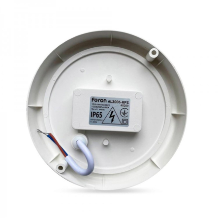 Светильник LED Feron AL3006-RPS, 12W, 6500K, IP65, круг, с датчиком